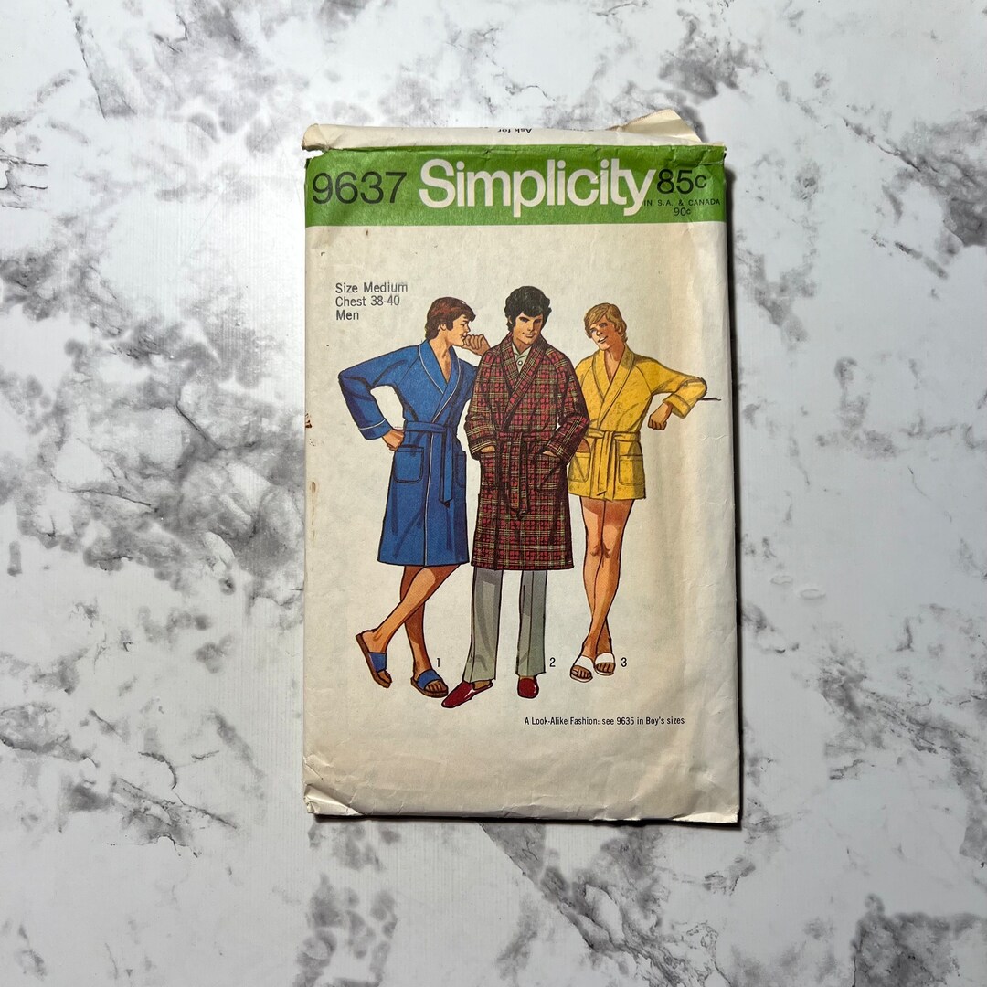 Pattern Print Mechanic Men Long Robe