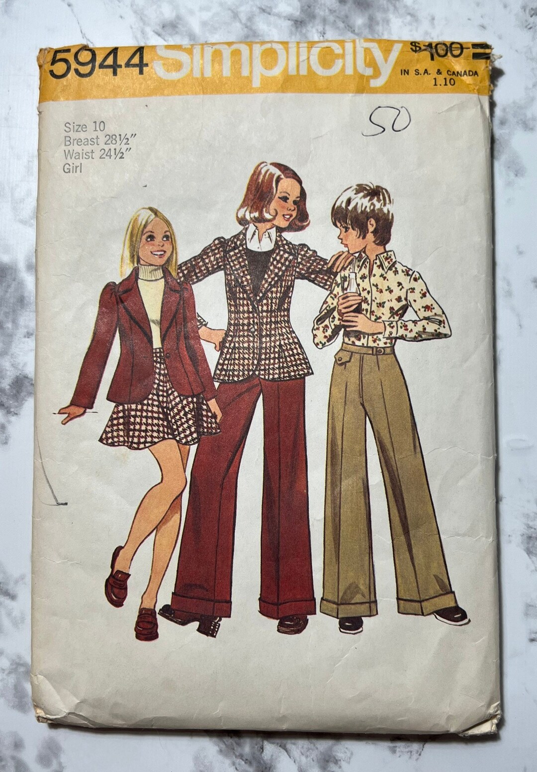 70s Girls and Chubbies' Fitted Unlined Jacket, Short Skirt, and Wide ...