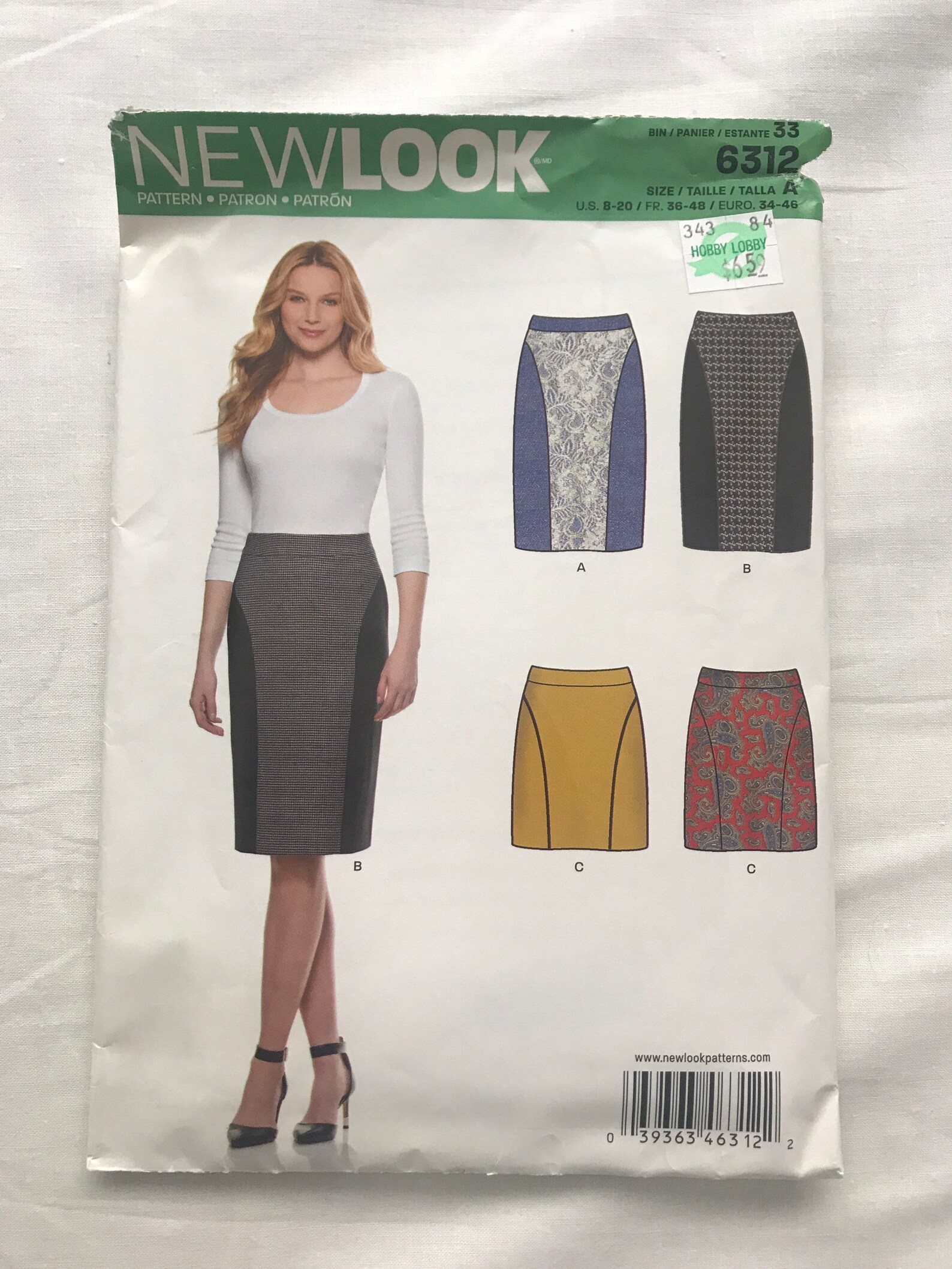 Simple Pencil Skirt Pattern Simplicity New Look 6312 | Etsy