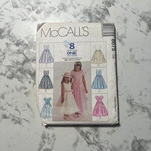 90s 8 Great Looks, 1 Easy Pattern, Children&#39;s and Girls&#39; Dress Pattern, Sleeveless or Short Sleeve Dress, McCall&#39;s 8675, Size 7-8-10, Uncut