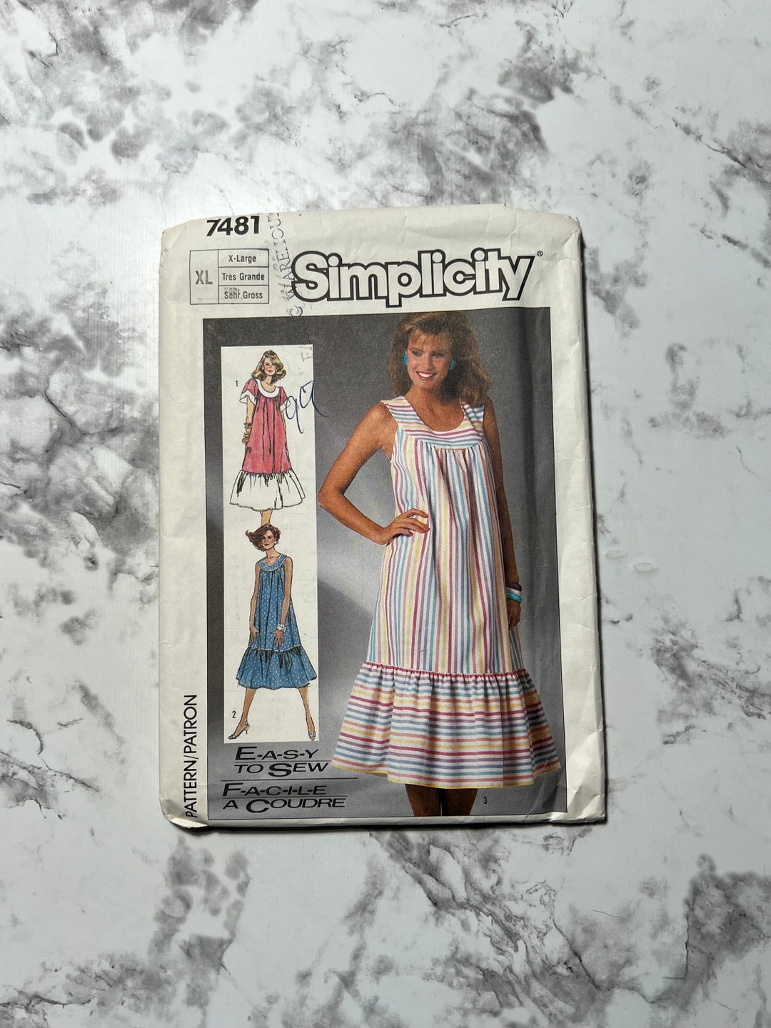 80s Misses Easy to Sew Dress Pattern, Easy Short Sleeve or Sleeveless
