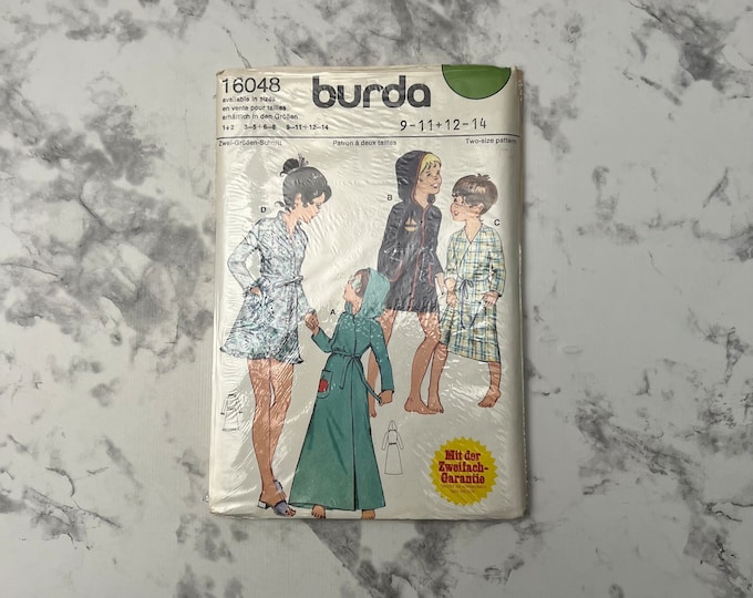 Kids Robe Pattern Size Two 70s/80s Kids' Robe Pattern in 2 Lengths, Long or Short Hooded Robe ...