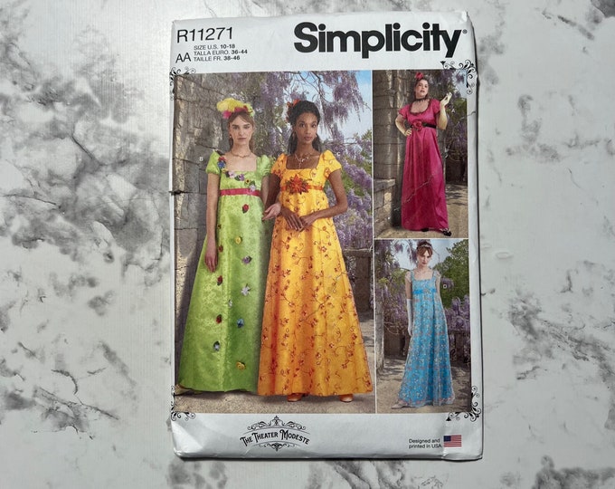 Simplicity Regency Pattern The Theater Modeste Misses' and Women's Regency Era Style Dresses ...