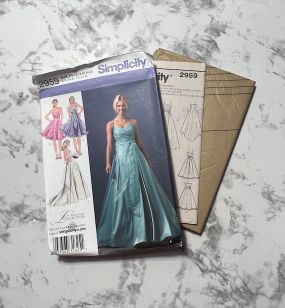 Laura Lynn Collection Misses miss Petite Evening Dress Pattern in 2 Lengths Sleeveless Gown Simplicity 2959 Size P5 12 20 Uncut Etsy Israel