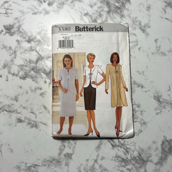Early 2000s Misses' Jacket and Dress Pattern, Short or Long Sleeve Jacket & Dress, Butterick 3380, Size 8-10-12, 31.5"-32,5"-34" Bust, Uncut - Etsy Israel Early 2000s Misses' Jacket and Dress Pattern, Short or Long Sleeve Jacket & Dress, Butterick 3380, Size 8-10-12, 31.5"-32,5"-34" Bust, Uncut - Etsy Israel