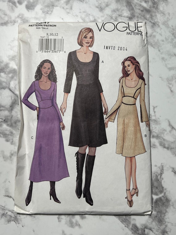 Early 2000s Easy Misses Dress Pattern, Long Sleeve Dress