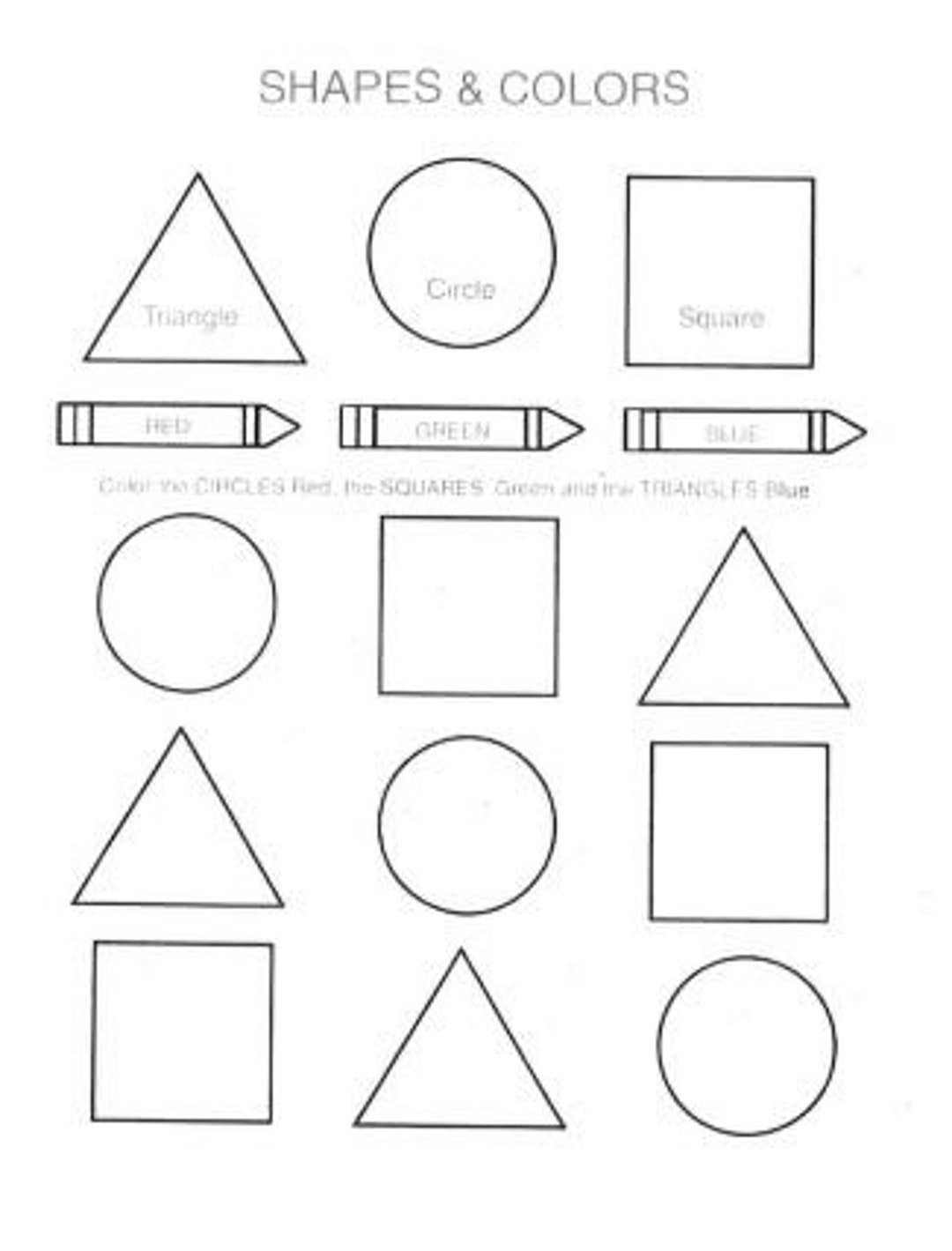 7 Printable Shapes, and Numbers, Tracing, Matching , and Drawing