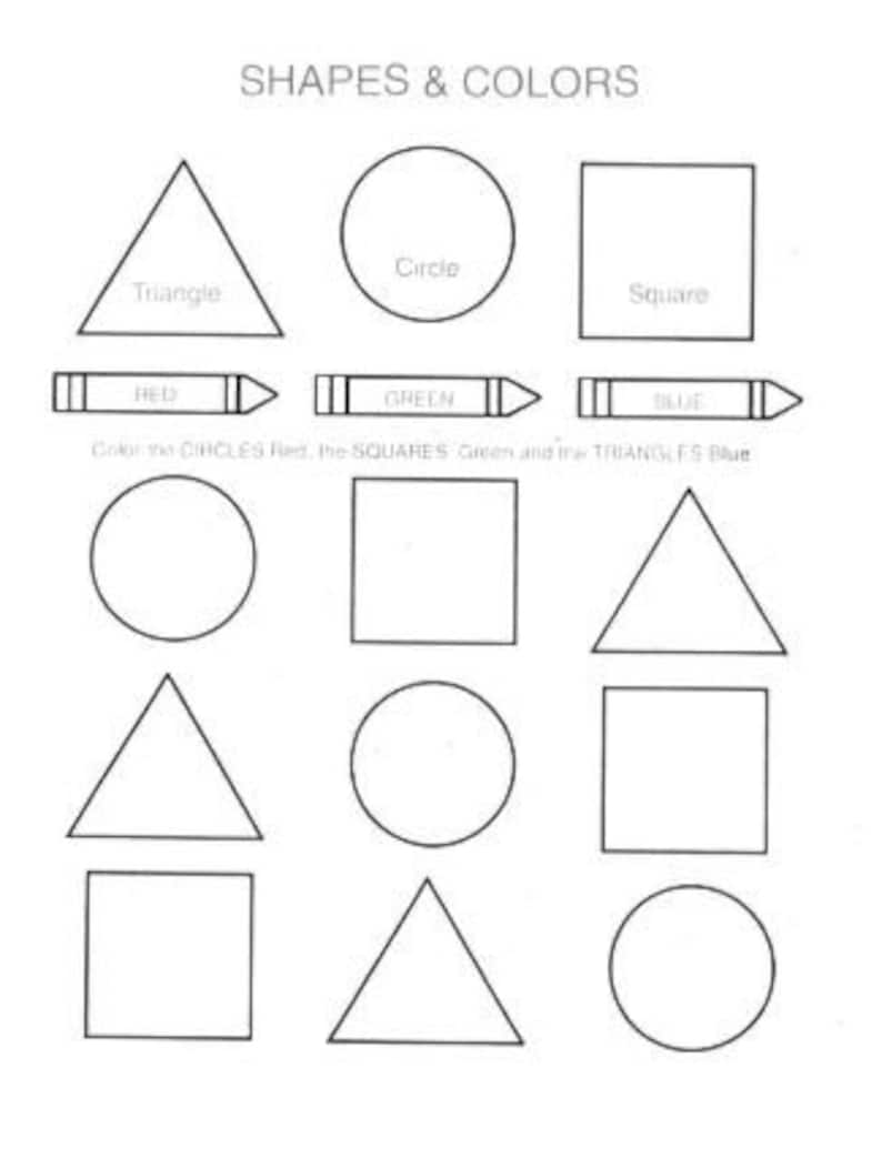 7 printable shapes and numbers tracing matching and etsy