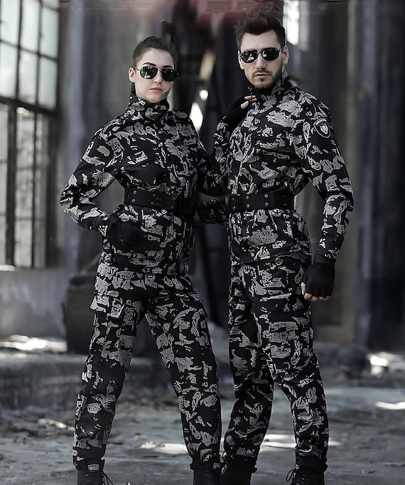 Uniforme militar negro ropa caza táctica para - Etsy México
