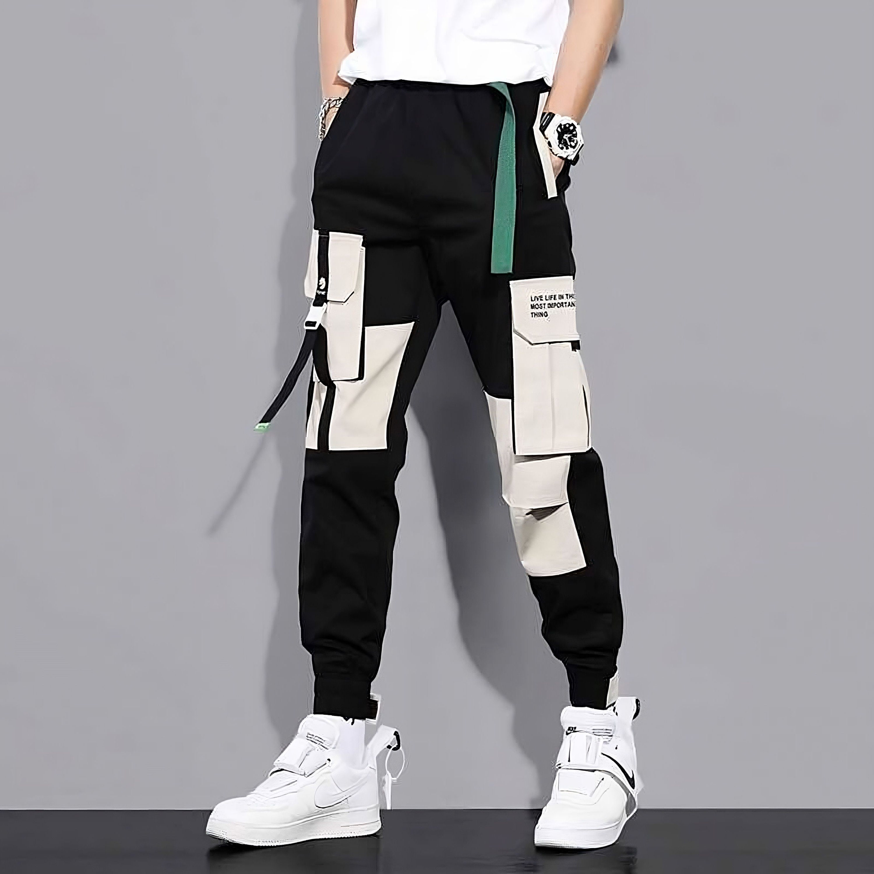 Hip Hop Cargo Pants Men Streetwearcotton Joggers Fashion - Etsy Canada