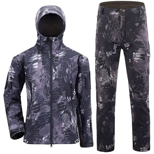 TAD Tactical Softshell Camouflage Jacket Pants Sets| Waterproof Hunting Clothes| shops Set Men Army Windbreaker| Camo Military Jacket And Pants