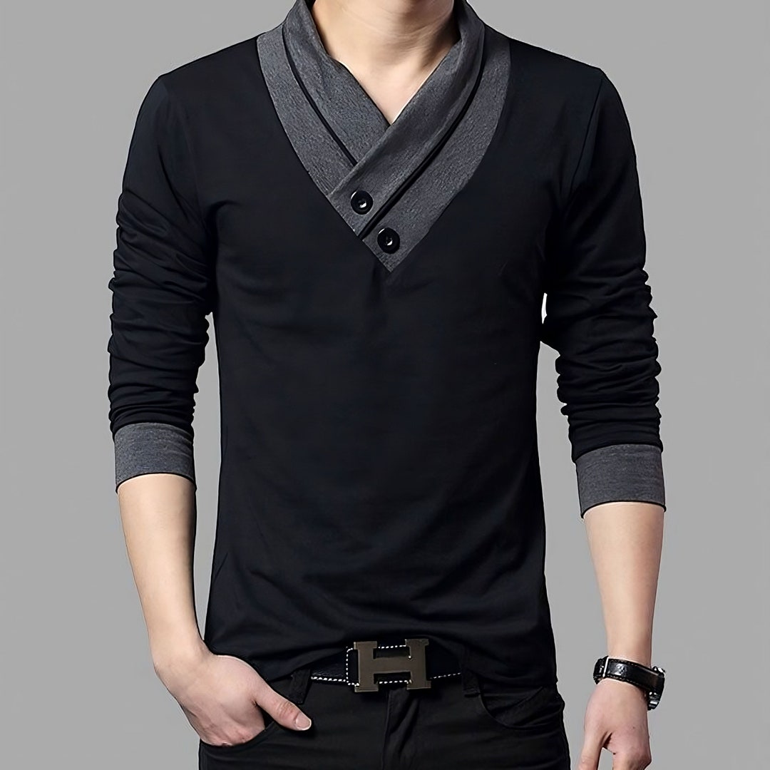 2023 Fashion Trend T Shirt T Shirt Men Patchwork Collar Tee - Etsy