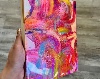 Felicidad 2 : 8x10 Holographic Mixed Media Painting on Wood