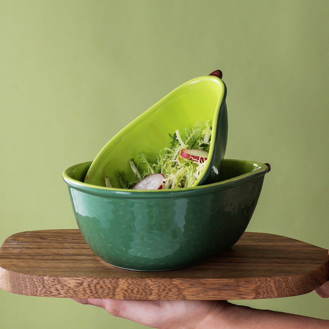 Ceramic Dinnerware Set Avocado Bowl Set Salad Bowl Set Etsy