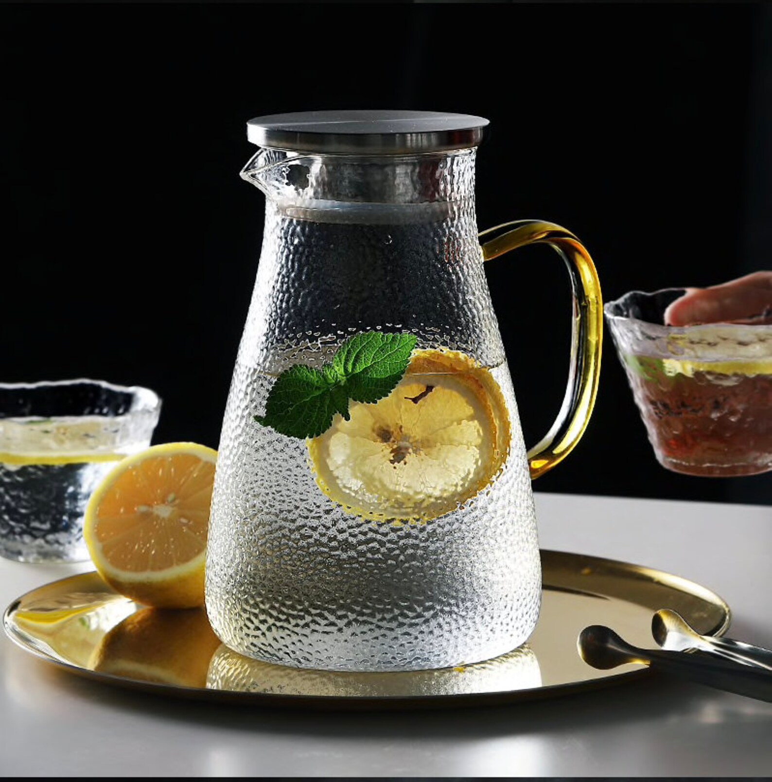 Glass Carafe Jug Water Pitcher Glass Jug Carafe with Lids Etsy