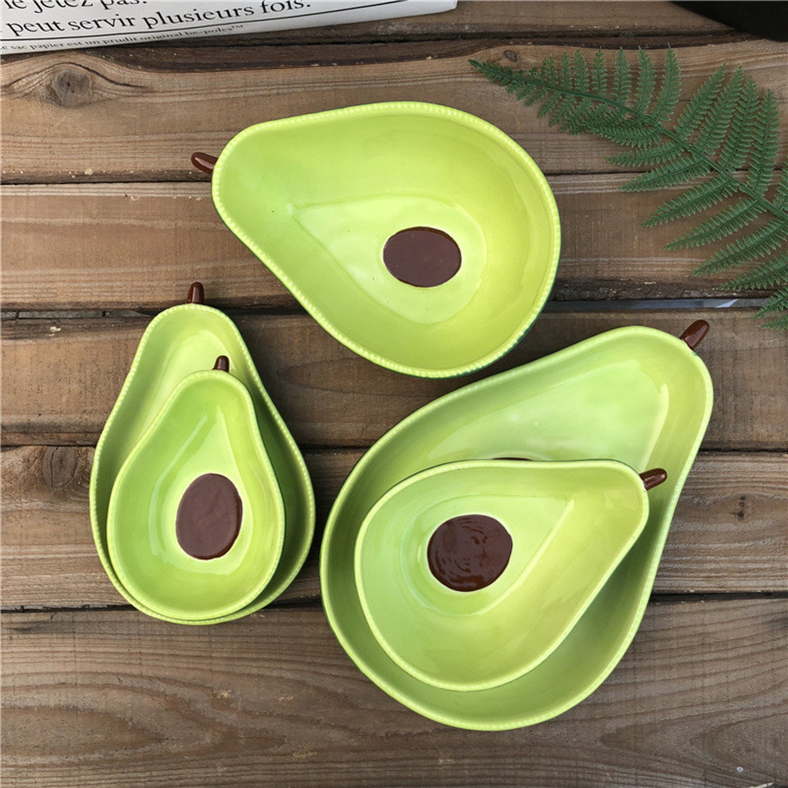 Ceramic Dinnerware Set Avocado Bowl Set Salad Bowl Set Etsy