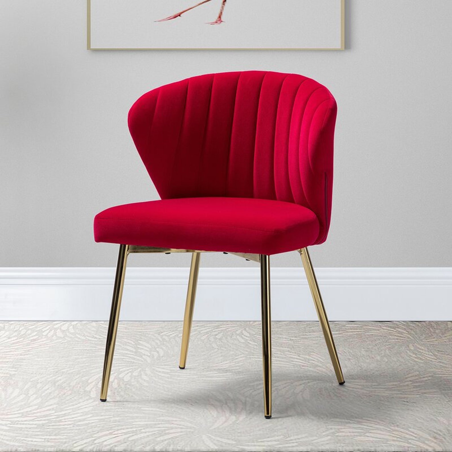 20 Modern Velvet Side Chair with Metal Legs Living Room Etsy