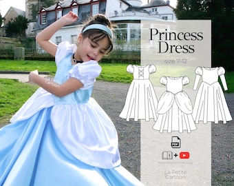 Princess Dress Sewing Patterns | Size 7-12 (PDF) | Over 30 Designs