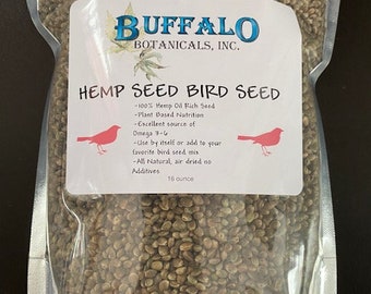 Saco de sementes de cânhamo para pássaros, 16 onças, da Buffalo Botanicals Inc.