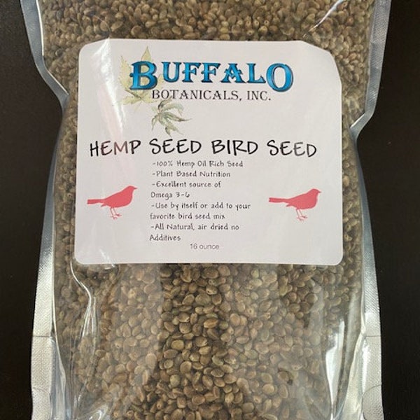 Hemp Seed Bird Seed 16oz bag by Buffalo Botanicals Inc