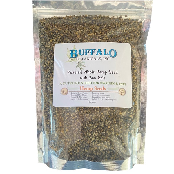 Roasted Hemp Seed with Sea Salt 16oz Bag by Buffalo Botanicals Inc