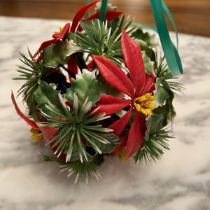 Vintage plastic poinsettia kissing ball by joseph markovitz