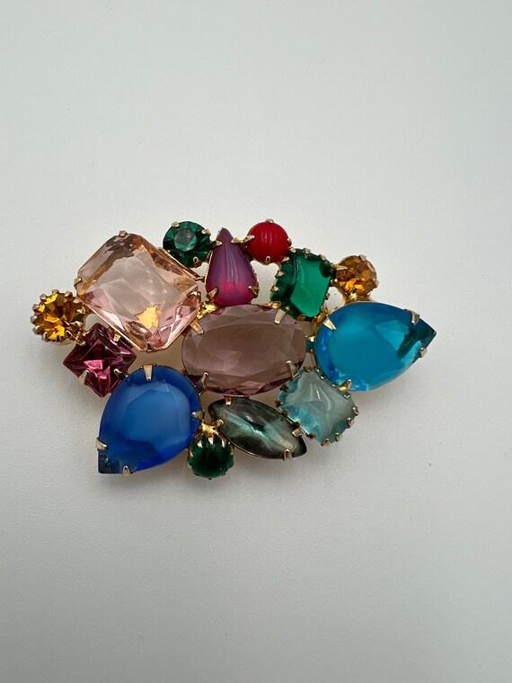 Gorgeous vintage multicolor fruit salad rhinestone