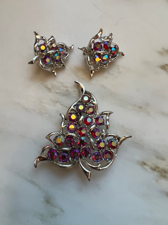 Sarah Coventry Dazzling Aurora Brooch & Earrings A