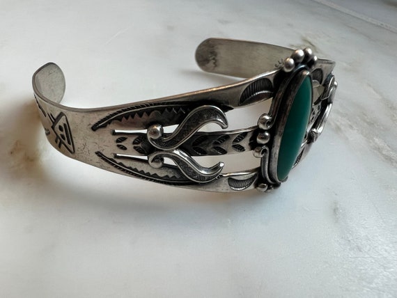 Vintage Bell Trading Co Sterling Navajo and turqu… - image 3