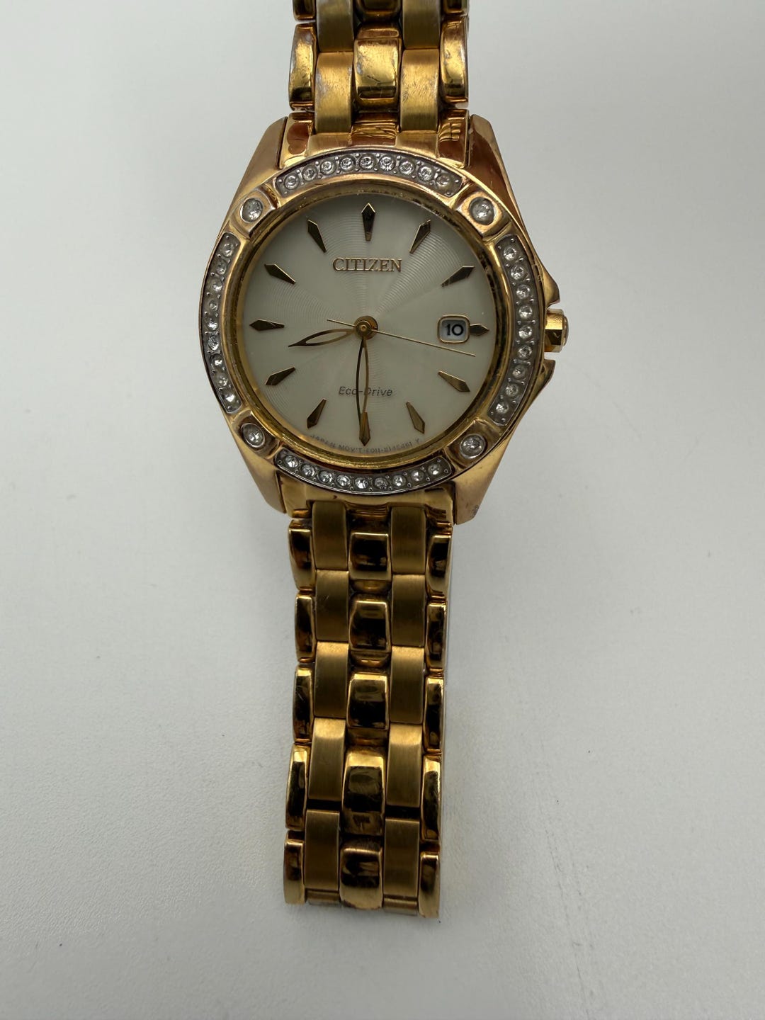 Vintage Citizen Eco-drive Silhouette Gold-tone Crystal  display picture 1