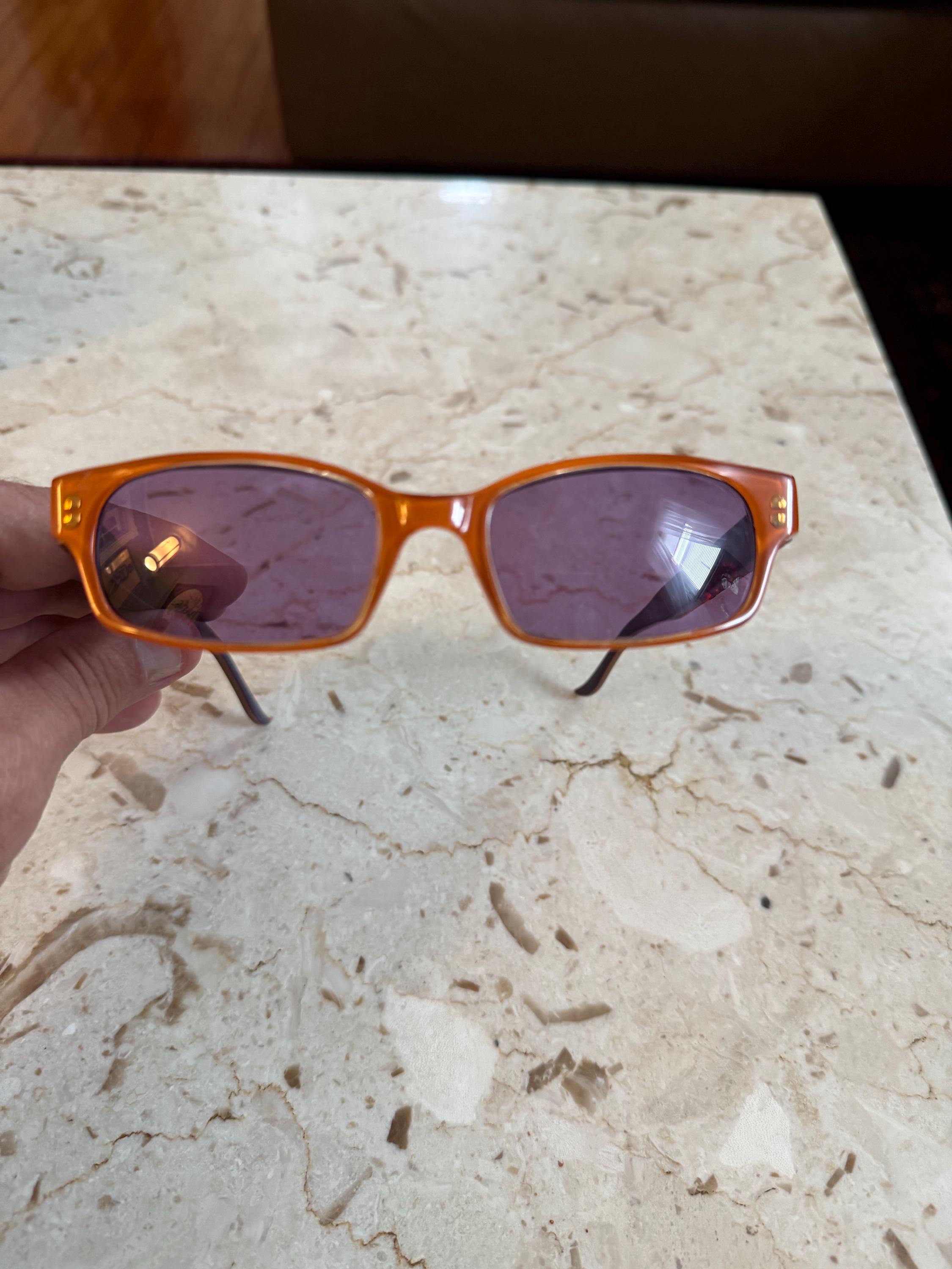 Vintage Judith Lieber Orange Sunglasses, Purple Swarovski  display picture 3
