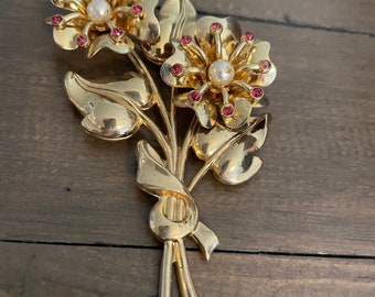 USA 1960's ORIENTAL FLOWER BROOCH アンティーク image_de4c0e68-44e2-4ee8-b6fa-