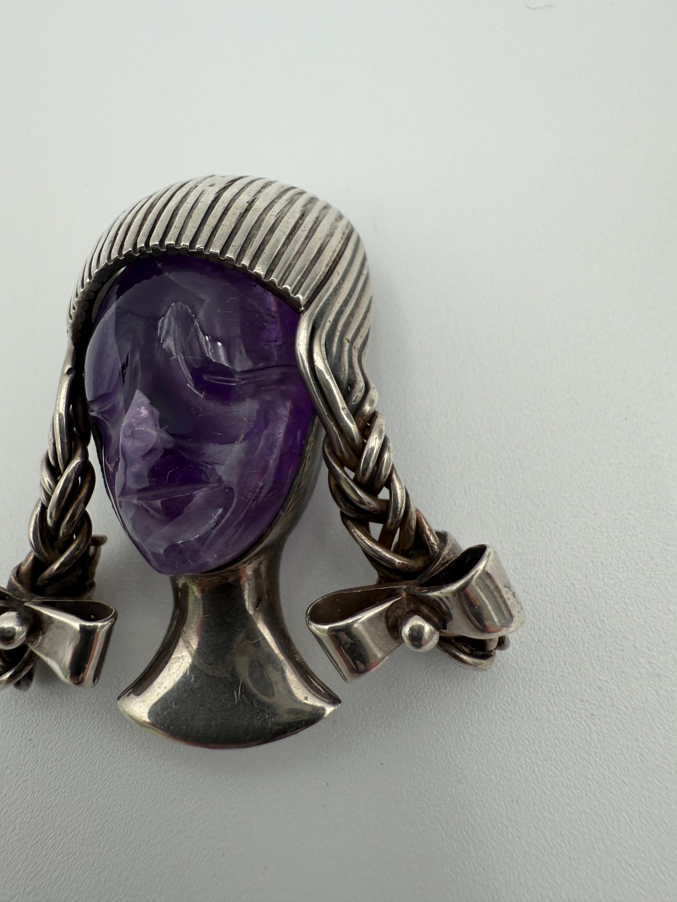 ヴィンテージ ロス・バレステロス メキシコ産アメジスト ガール