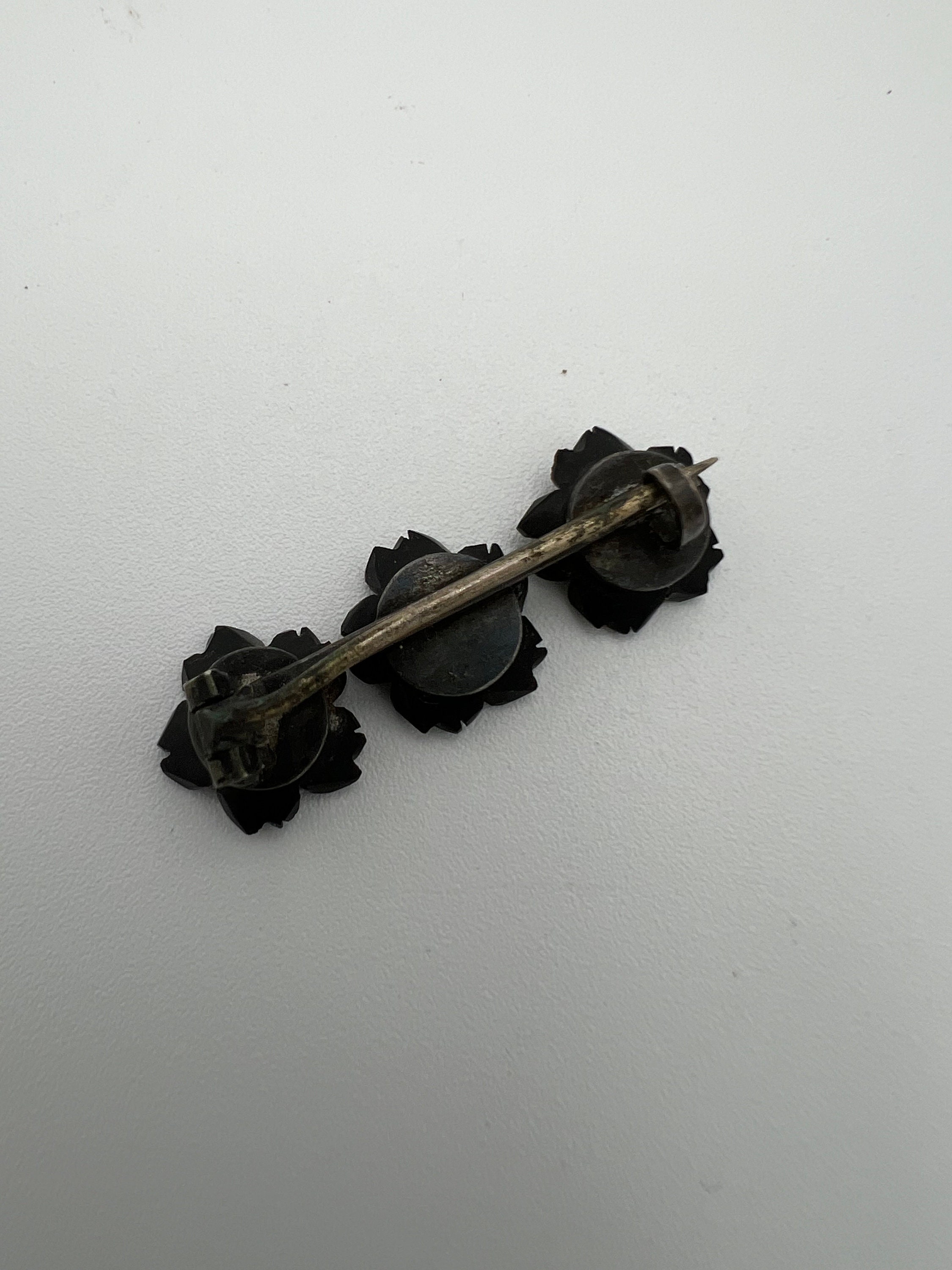 Antique Victorian Carved French Jet Flowers Bar Brooch - Etsy