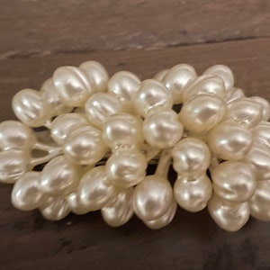 Vintage faux pearl cluster barrette
