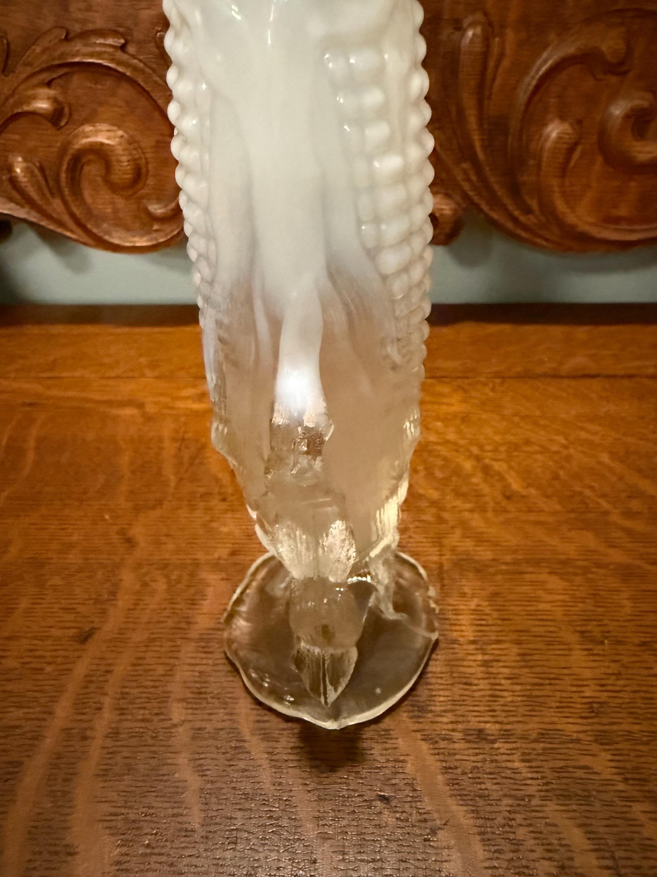 Rare Vintage Northwood Corn Vase, White Opalescent Glass - Etsy