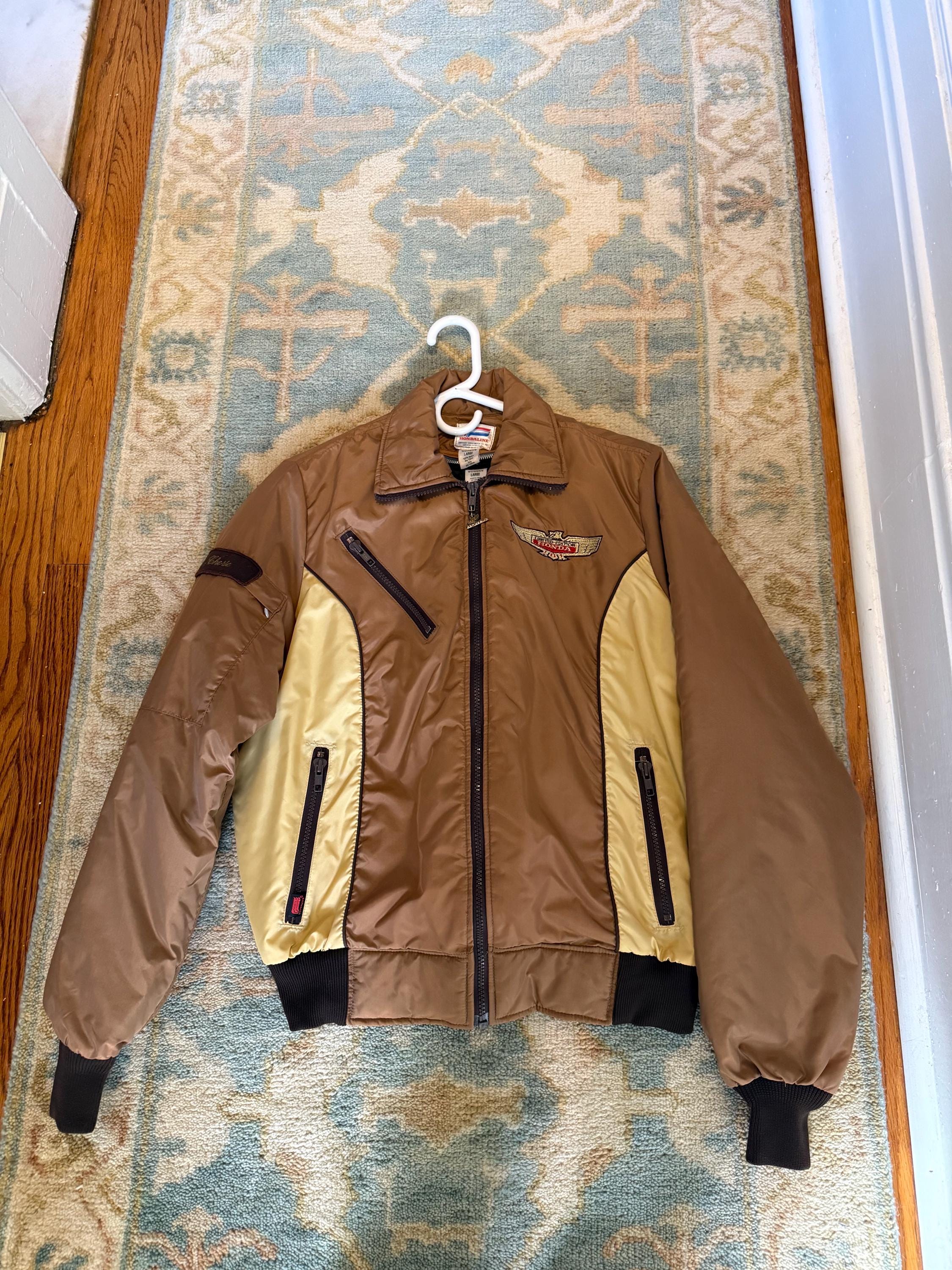 Vintage Honda Goldwing Motorcycle Jacket, Patches, Quilted Lining
