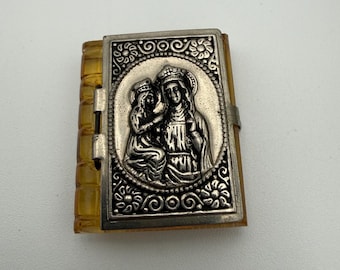 Vintage tjeckisk religiös rosenkranshållare i lucit