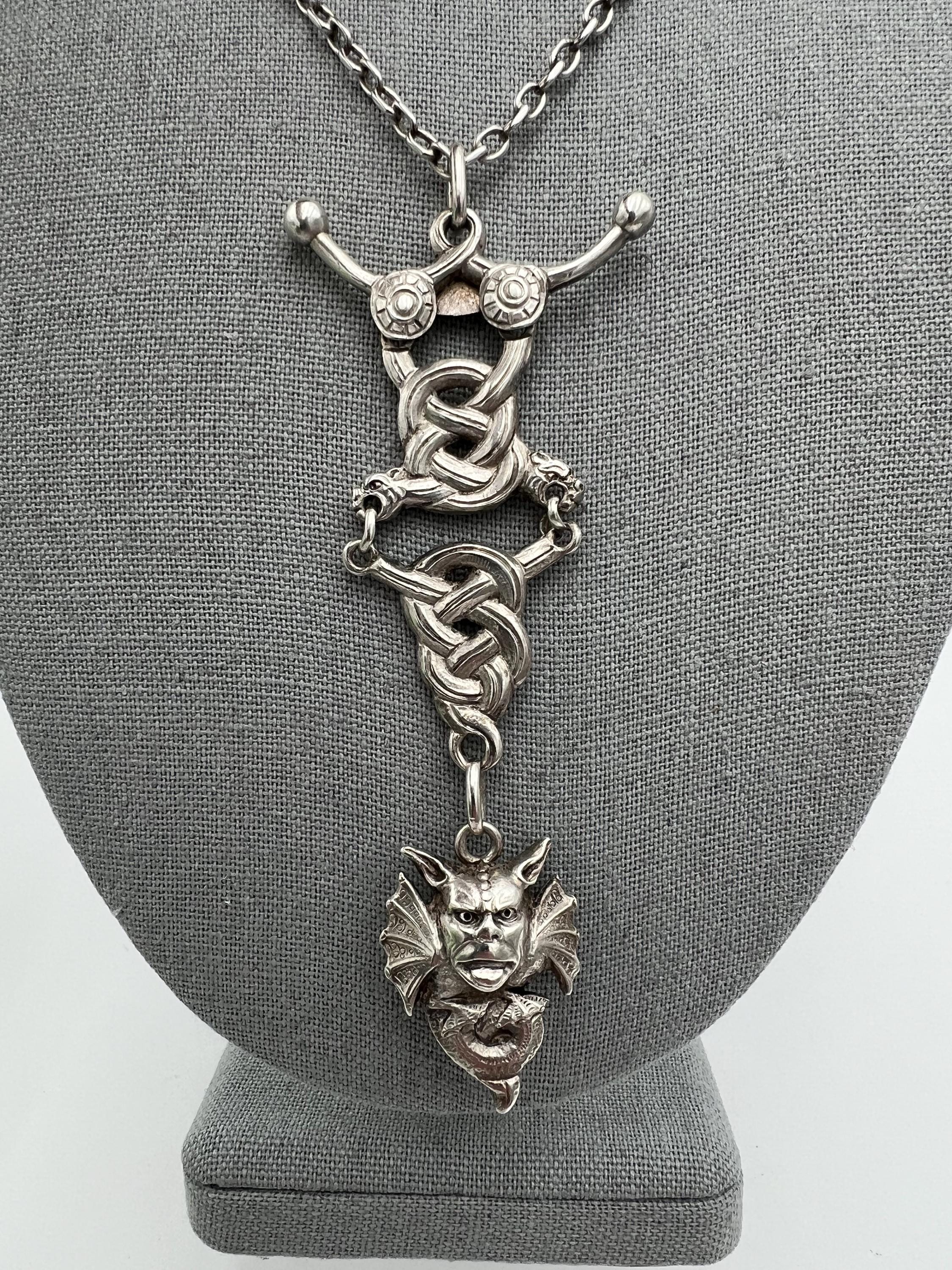 Very Rare Late 1800s Henrik Moller Dragestil Gargoyle Norway 830