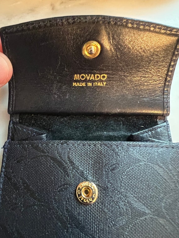 Vintage Movado made in Italy embossed leather glasses… Gem