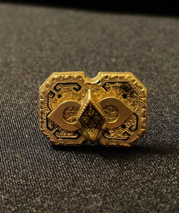 Victorian gold filled shirt stud button Gem