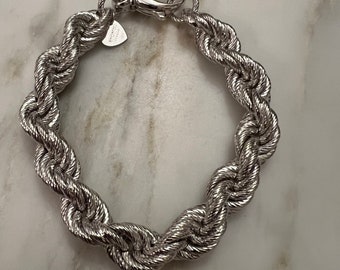 Bronze Milor Italy silver heavy chain bracelet