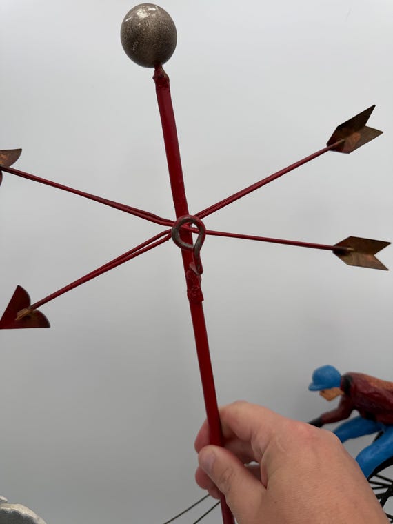 Vintage Curtis Jere Sulky and Horse Metal Sculpture / Weathervane
