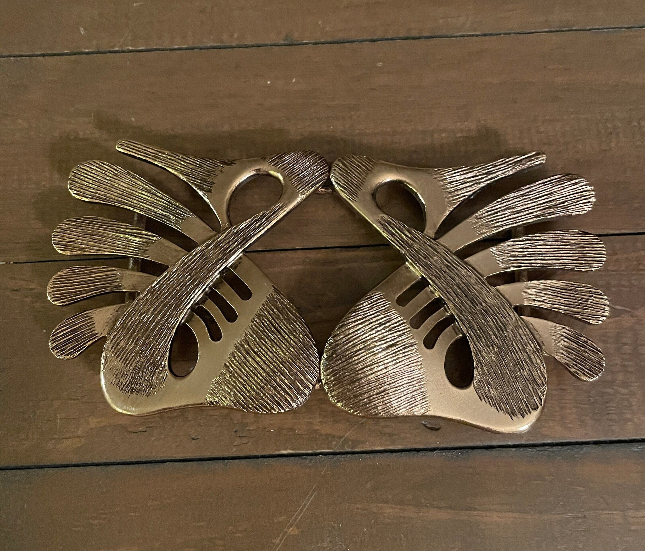Vintage Large Gold Tone Metal Abstract Belt Buckle - Etsy
