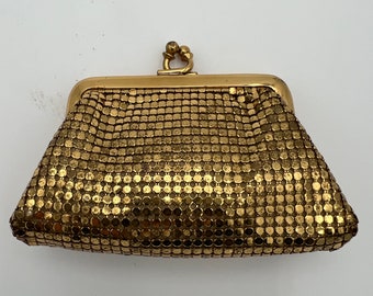 Vintage Whiting Davis gold mesh coin purse