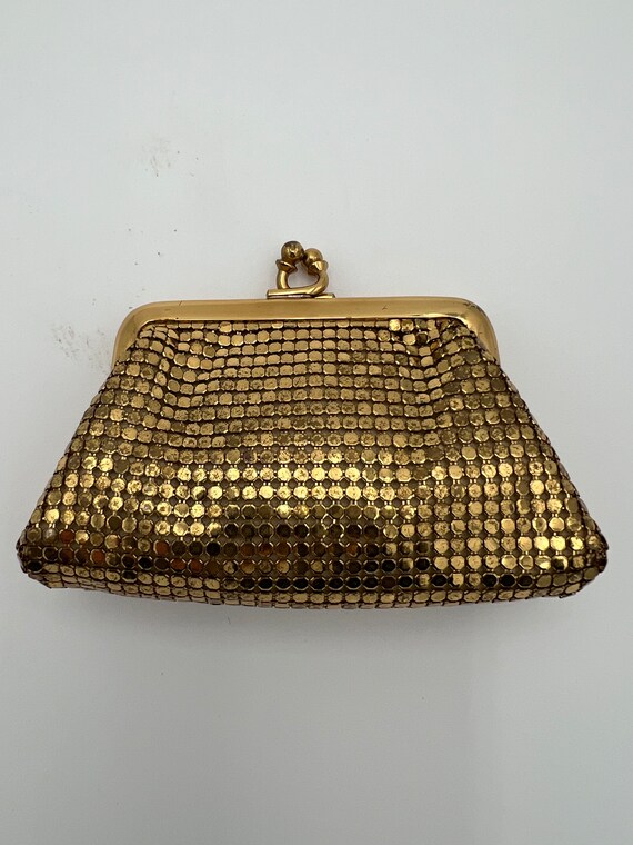 Vintage Whiting Davis gold mesh coin purse