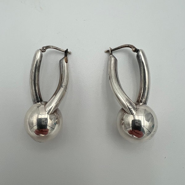 Jacmel Mauritius JCM modernist sterling silver pierced earrings made in Italy