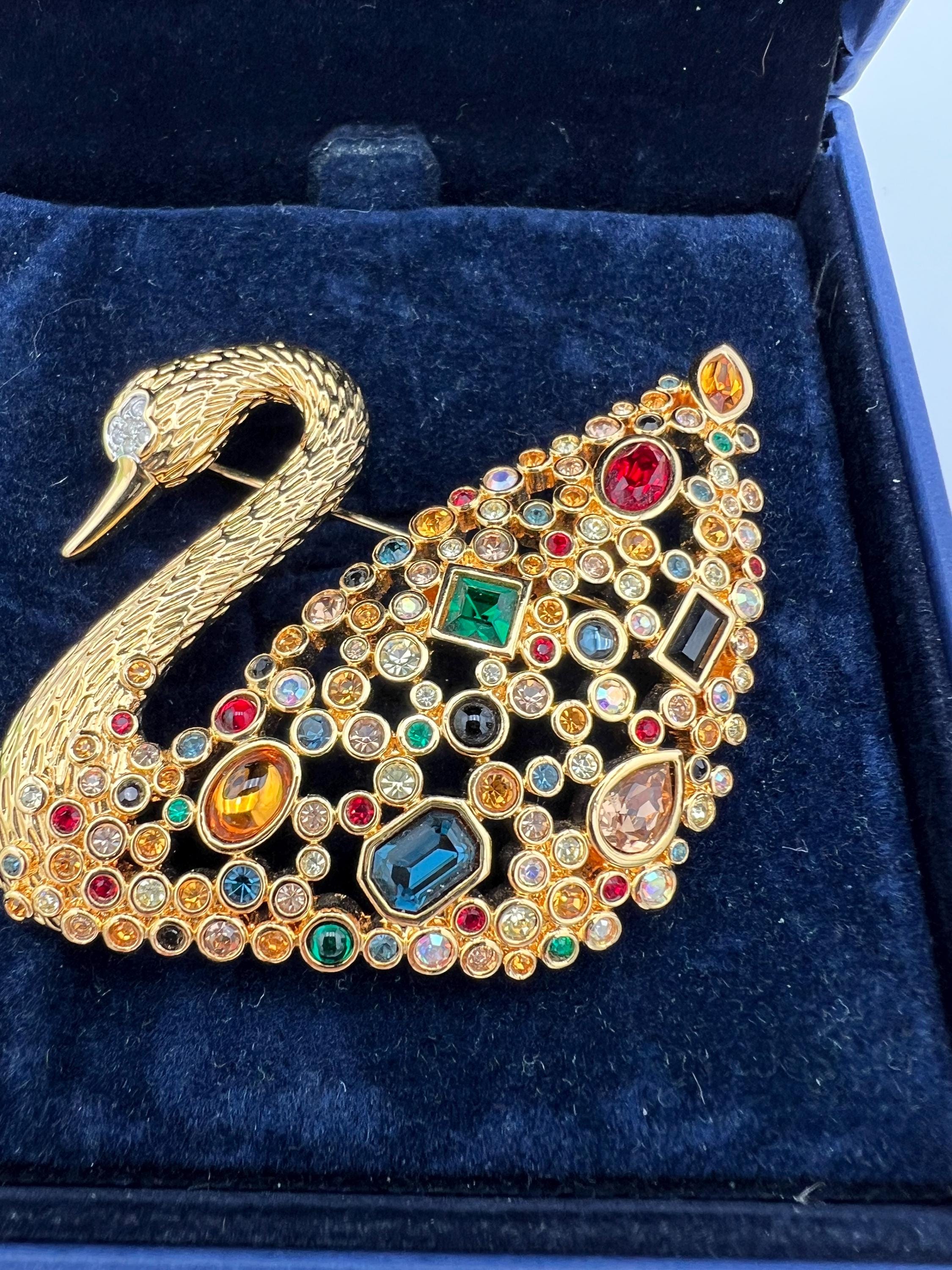 Vintage Swarovski Centenary SCS 100th Anniversary Multicolor Swan