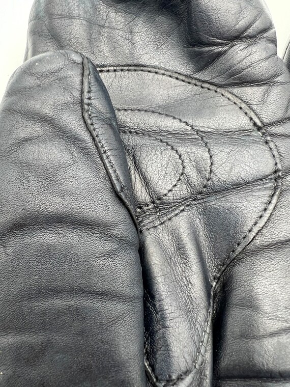Vintage Grandoe navy blue leather fleece lined mi… - image 8