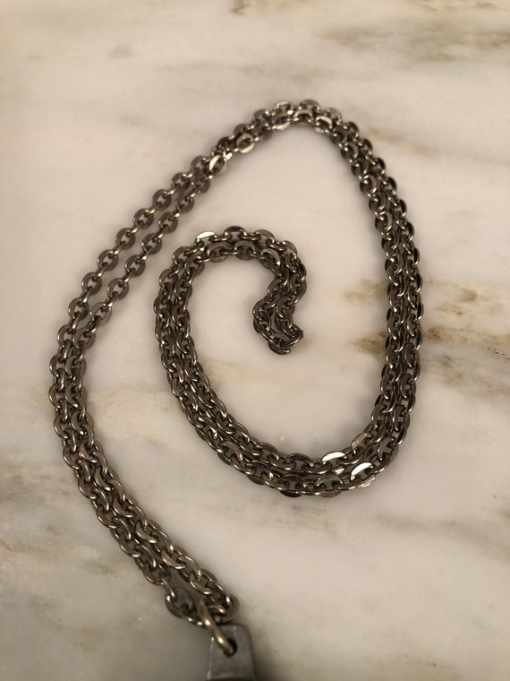Mid Century Jorgen Jensen Pewter and Tiger Eye Necklace Made in